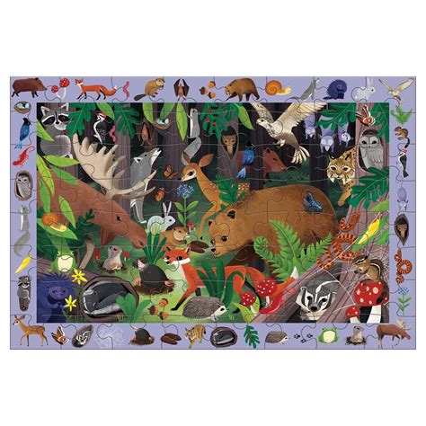 MUDPUPPY Search and Find Woodland Forest 64 Piece Jigsaw Puzzle