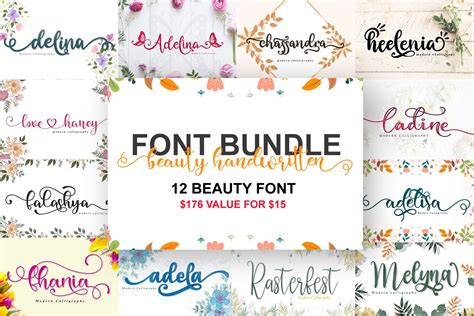 beauty handwritten font bundle (976180)