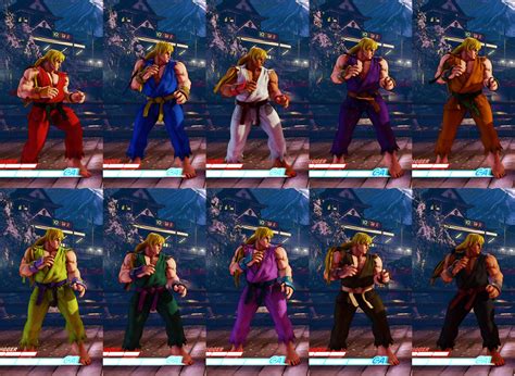 Ryu and Ken's Street Fighter 5 Alpha costume colors 1 out of 2 image gallery