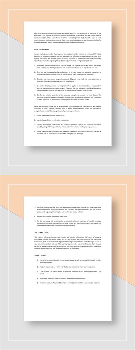 Case Study Analysis Template - Google Docs, Word, Apple Pages, PDF ...