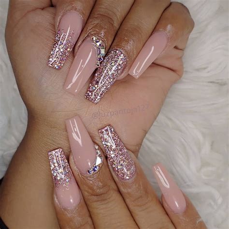 50+ trendy glitter coffin nails style designs inspired you in fall season - ibaz | Rose gold ...