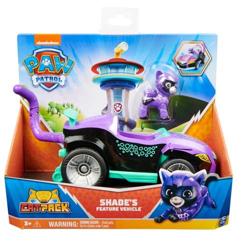 PAW Patrol, Cat Pack, Shade’s Transforming Toy Car with Action Figure | Smyths Toys Ireland