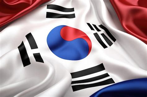 Premium Photo | Flag of South Korea Fabric texture of the flag of South ...