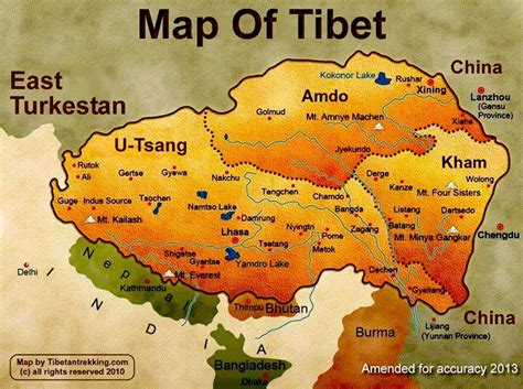 A map of Tibet | Tibet, India world map, Map