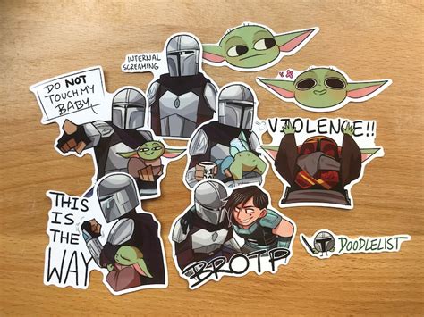 The Mandalorian Sticker Set 1 | Etsy