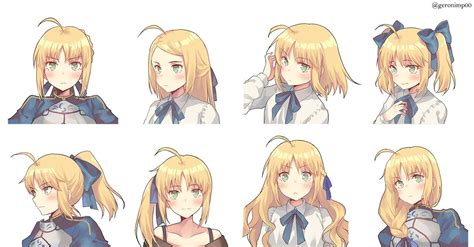 Waifu trying different hairstyles : r/Saber