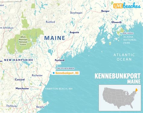 Map of Kennebunkport, Maine - Live Beaches