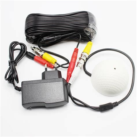 Mini CCTV High Sensitive Microphone Security Camera Audio Mic DC Power Cable Wide Range ...