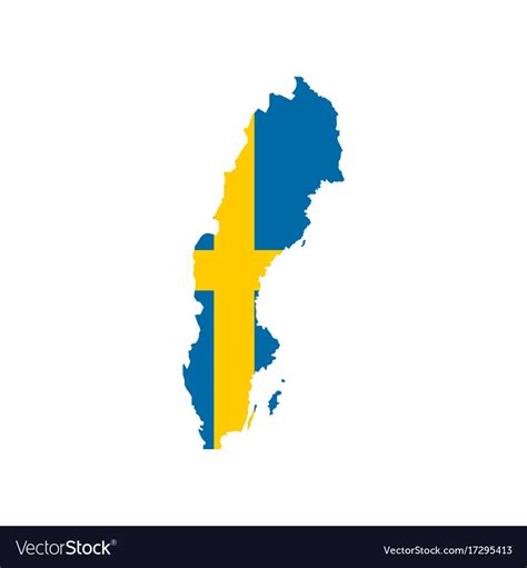 Sweden flag and map Royalty Free Vector Image - VectorStock