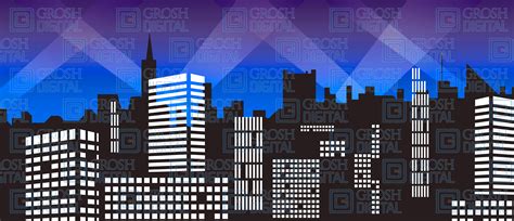 Stylized City Skyline 1 Projected Backdrops - Grosh Digital