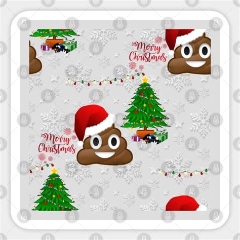 merry christmas poo emoji poop - Merry Christmas Poo Emoji - Sticker | TeePublic