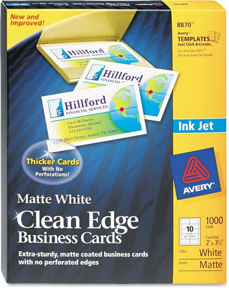 Amazon.com : Avery 8371 Business Cards, Inkjet, 2-Inch x3-1/2-Inch, 250/PK, White : Business ...