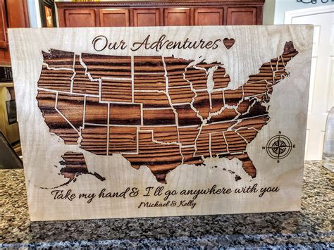 Push Pin Map of the United States Map to Mark Travels Travel | Etsy