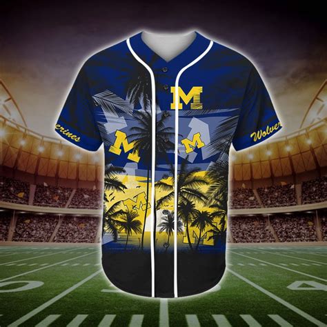 Michigan Wolverines Tropical NCAA Baseball Jersey - KDHYPE