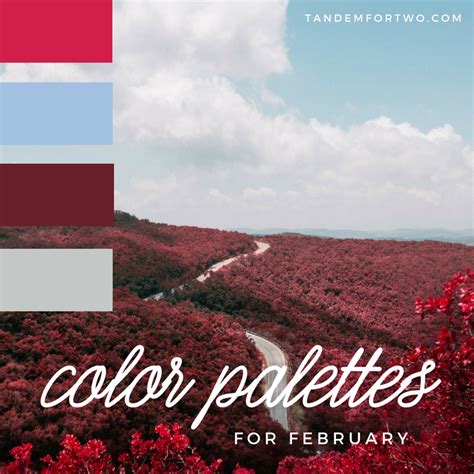 February Color Palettes from Tandem For Two