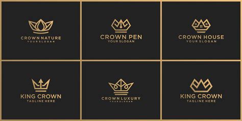 set of crown logo design templates 17667252 Vector Art at Vecteezy