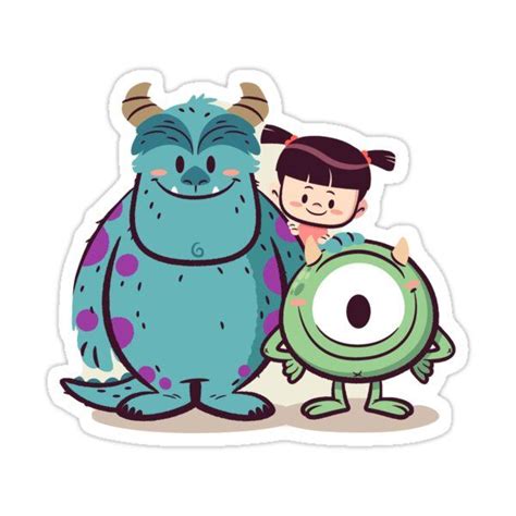 "Cute monsters inc" Sticker for Sale by Pipstikis | Pegatinas bonitas, Stickers cool ...