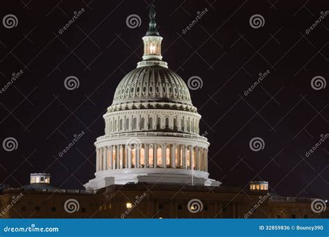 Capitol Hill at night stock photo. Image of states, henry - 32859836