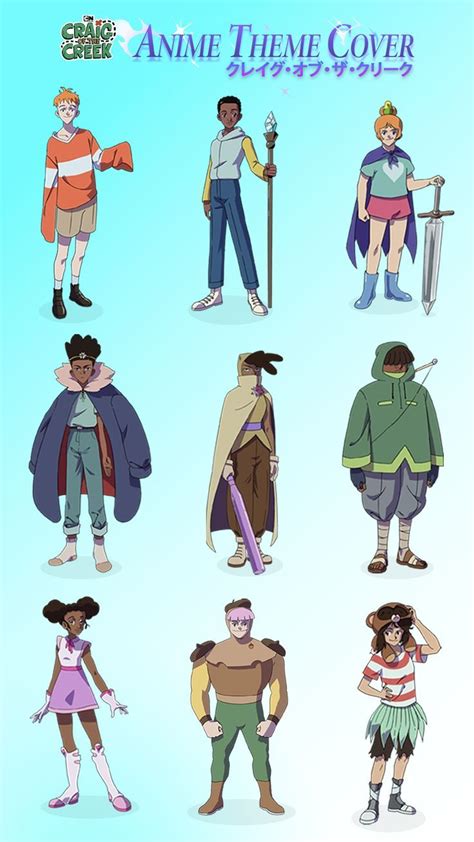 Craig of the Creek character designs in anime style! | Creek art ...