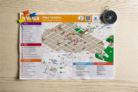 Popayan Colombia Map / Mapa Turístico de la ciudad de Popayán / Popayan map on ... : 91 ...