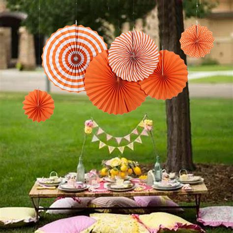 MioParty™: Wholesale Summer Party Decoration Kit Paper Fans Hanging Printed Tissue Paper Fans