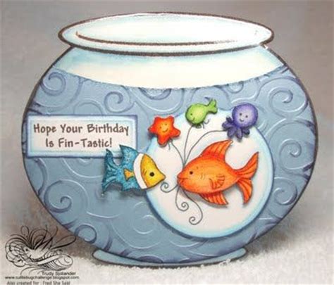 FSS "Fish Bowl Party!" - My First Cuttlebug Challenge Blog DT Card | Cartes avec forme, Cartes ...