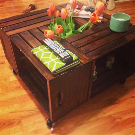 DIY crate coffee table | Diy crate coffee table, Crate coffee table ...