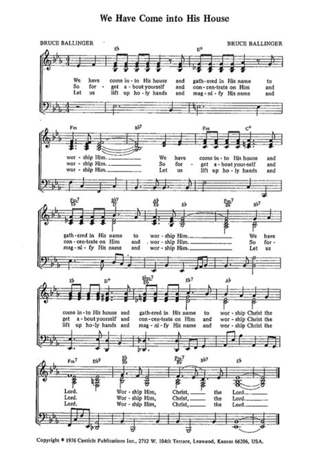 We Have Come Into His House Sheet Music