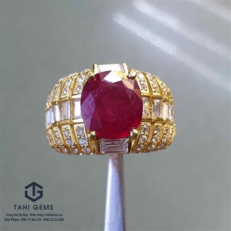 Nhẫn phi thuyền future spaceship đá quý Ruby - TahiGems