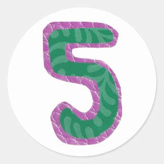 Number 5 Stickers | Zazzle