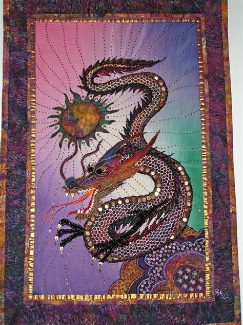 Embrace the Mystical Beauty of the Thom Atkins Dragon Quilt