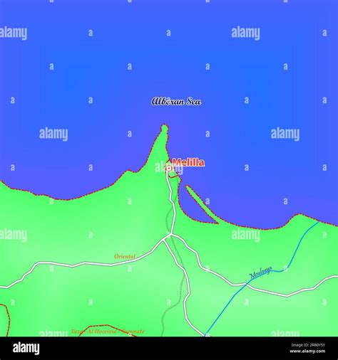 Map of Melilla City in Spain Stock Photo - Alamy