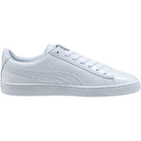 PUMA Leather Basket Matte & Shine Men's Sneakers in White-White (White ...