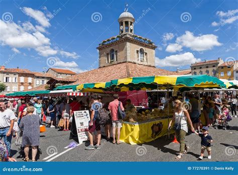 Market in Revel, France editorial photo. Image of france - 77270391