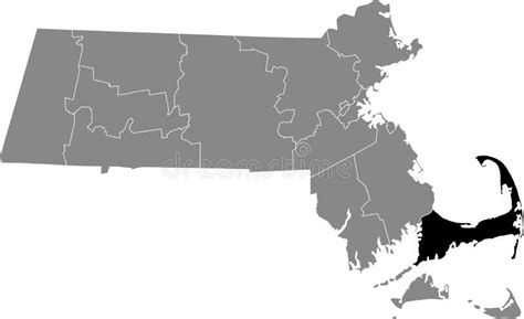 Location Map of the Barnstable County of Massachusetts, USA Stock ...