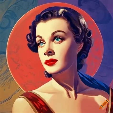 Retro propaganda artwork featuring vivien leigh and military theme on Craiyon