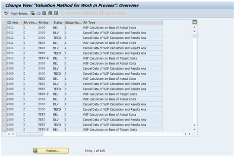 OKGD SAP Tcode : Customizing: WIP Valuation Transaction Code