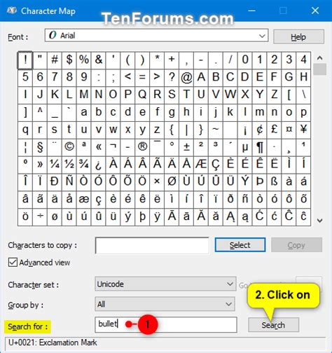 Open and Use Character Map in Windows | Tutorials