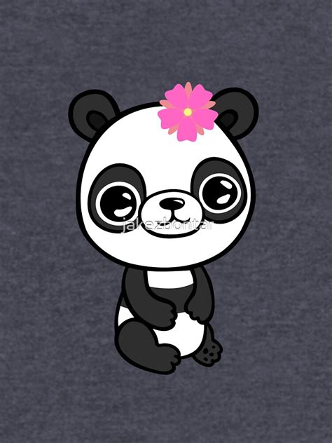 "Baby panda with pink flower" Lightweight Sweatshirt for Sale by ...