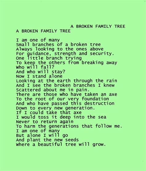 A Broken Family Tree | Broken family quotes, Broken families, Family poems