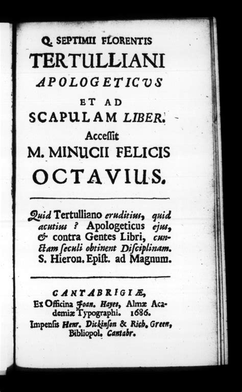 Apologeticus. 1686 : Tertullian. : Free Download, Borrow, and Streaming ...