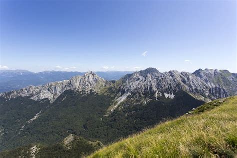 Alpi Apuane View from Monte Sagro Stock Photo - Image of heavy ...