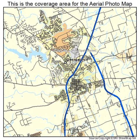 Aerial Photography Map of Georgetown, TX Texas