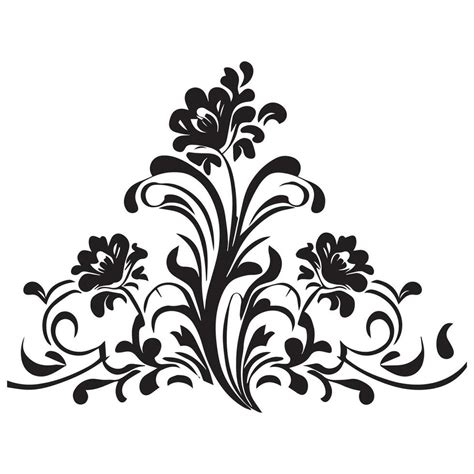 Floral Flower Vector Line art Illustration, Floral Flower vector Silhouette, Flower vector ...