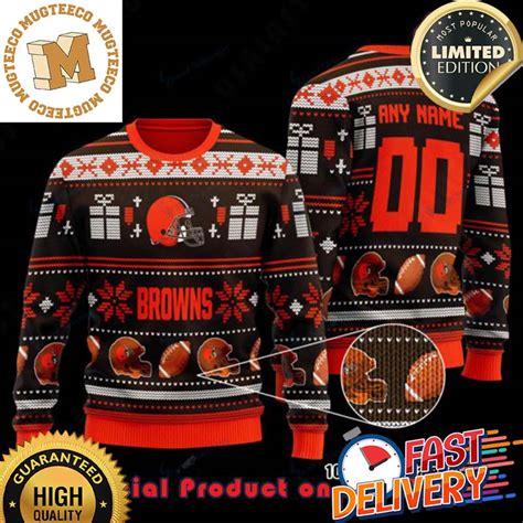 NFL Cleveland Browns Woolen Pattern Custom Name Ugly Christmas Sweater ...