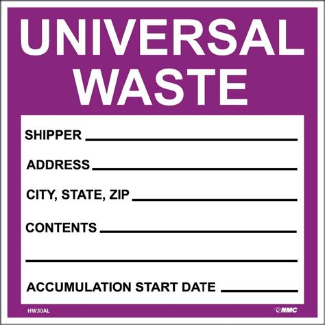 Universal Waste Label Template – printable label templates