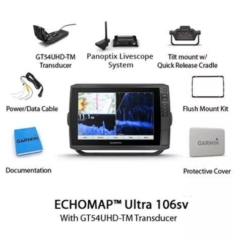 Garmin ECHOMAP Ultra 106sv with GT54UHD-TM Transducer and Panoptix ...