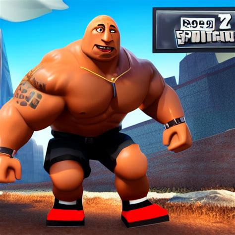 prompthunt: screenshot from roblox game dwayne the rock johnson as roblox character