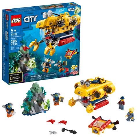 LEGO City Ocean Exploration Submarine 60264, with Submarine, Coral Reef Setting, Underwater ...