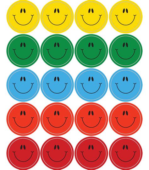 Carson Dellosa Education Smiley Faces, Multicolor Shape Stickers (120 ...